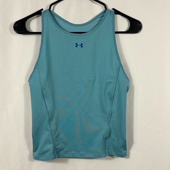 Under Armour Fitted Blue Moisture Wicking Racerback Tank Top | Size Medium - Picture 4 of 7